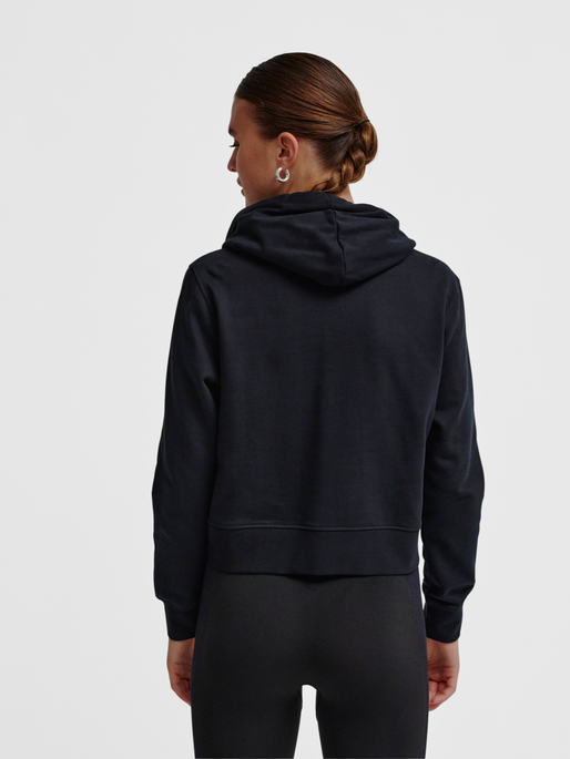 hmlELEMENTAL SHORT HOODIE WOMAN, BLACK, model