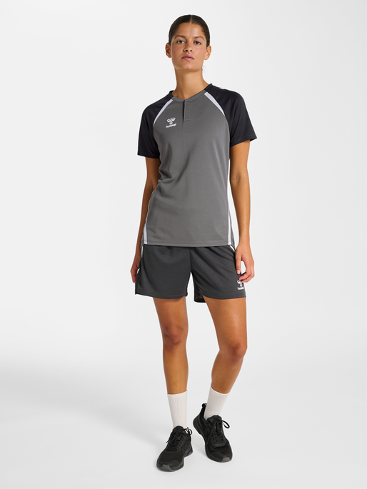 hmlLEAD 2.0 POLO WOMAN, STEEL GRAY/ASPHALT, model