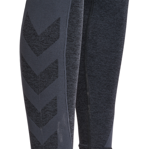 hmlMT JUSTIN SEAMLESS TIGHTS, BLACK/ASPHALT MELANGE hmlMT JUSTIN SEAMLESS TIGHTS, BLACK/ASPHALT MELANGE, packshot