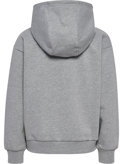 hmlJR LOOSE ZIP HOODIE BEE, GREY MELANGE hmlJR LOOSE ZIP HOODIE BEE, GREY MELANGE, packshot