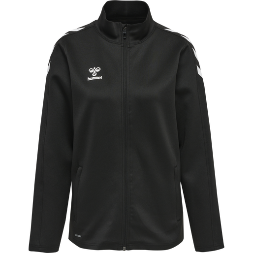hmlCORE XK POLY ZIP SWEAT WOMAN, BLACK/BLACK, packshot
