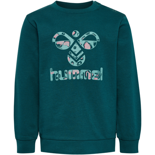 hmlLIME SWEATSHIRT, DEEP TEAL, packshot