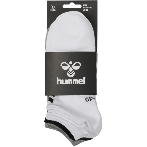 hmlCHEVRON 6-PACK ANKLE SOCKS, BLACK/WHITE/GREY hmlCHEVRON 6-PACK ANKLE SOCKS, BLACK/WHITE/GREY, packshot
