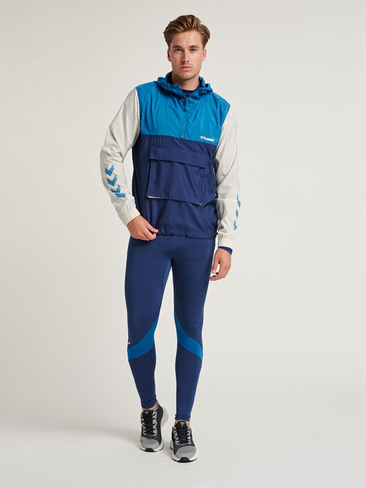 hmlAKELLO LOOSE HALF ZIP JACKET, BLUE SAPPHIRE, model