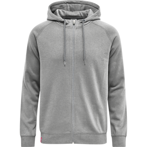 hmlRED CLASSIC ZIP HOODIE, GREY MELANGE, packshot