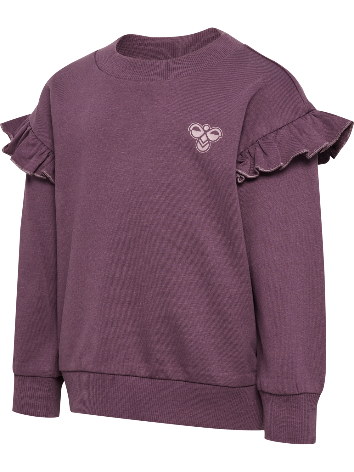 hmlMINI LOOSE FRILL SWEATSHIRT, BLACK PLUM, packshot