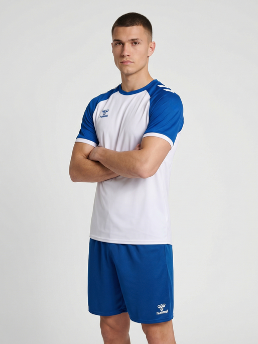 hmlMATCH LEAGUE JERSEY S/S, WHITE/TRUE BLUE, model