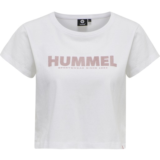 hmlLEGACY WOMAN CROPPED T-SHIRT, WHITE, packshot