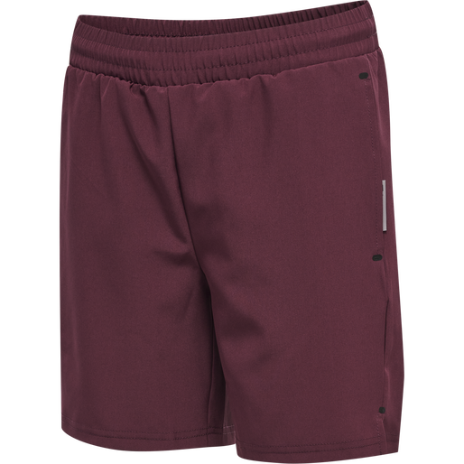 hmlMOVE GRID WOVEN SHORTS KIDS, GRAPE WINE, packshot