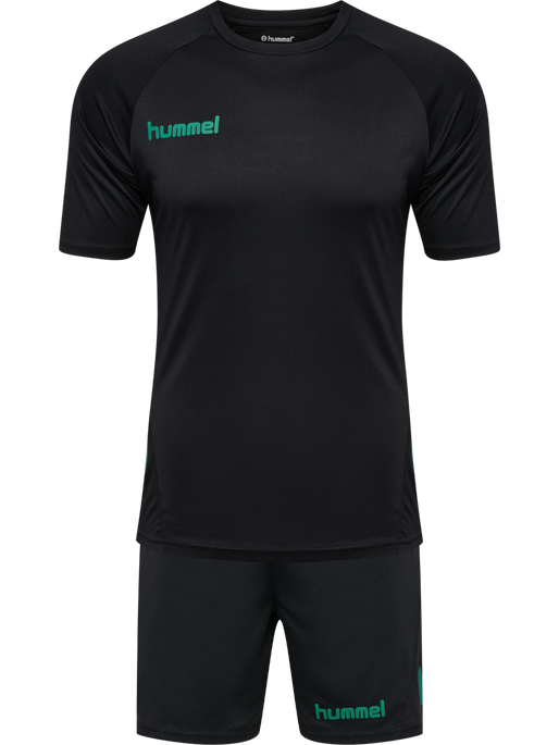 hmlPROMO SET, BLACK/VERDANT GREEN, packshot