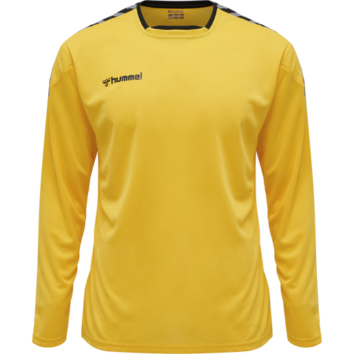 hmlAUTHENTIC POLY JERSEY L/S, SPORTS YELLOW/BLACK, packshot