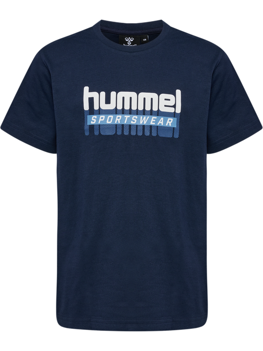 hmlTUKAS T-SHIRT S/S 2-PACK, BLACK IRIS/ICEBERG GREEN, packshot