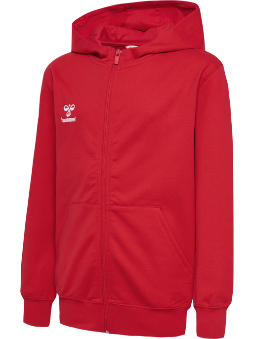 hmlGO 2.0 ZIP HOODIE KIDS, TRUE RED, packshot