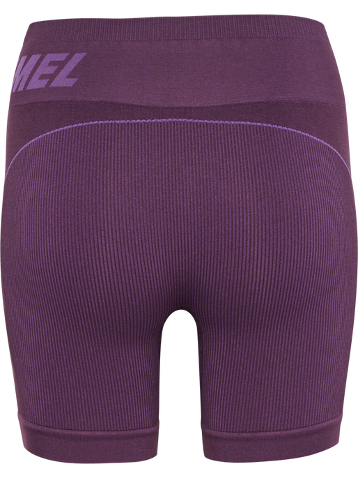 hmlTE CHRISTEL SEAMLESS SHORTS, PLUM PERFECT/BELLFLOWER MELAN, packshot