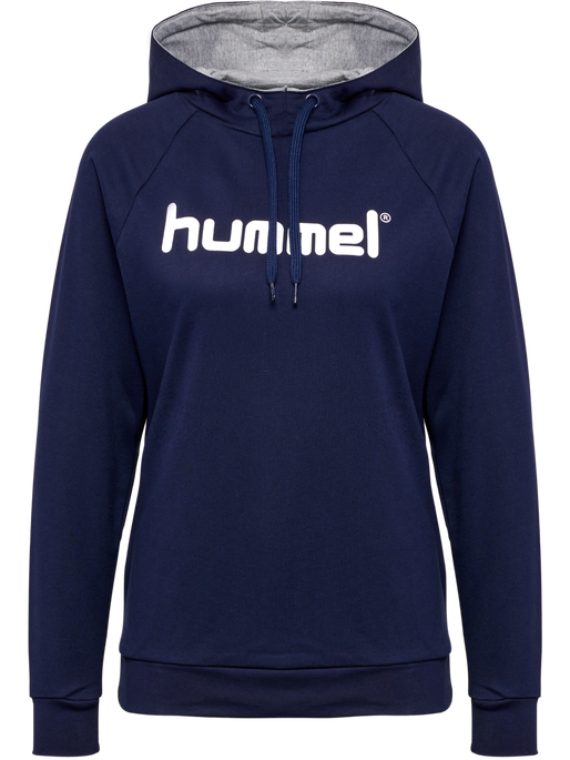 HMLGO COTTON LOGO HOODIE WOMAN, MARINE, packshot