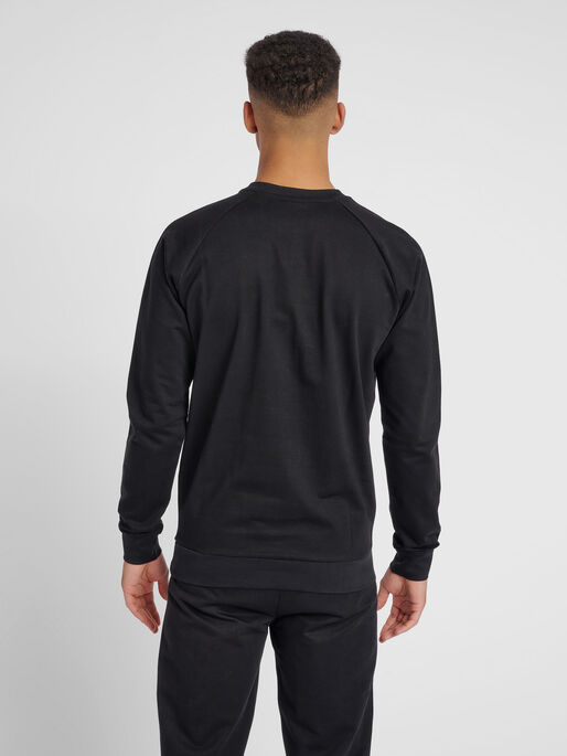 HMLGO COTTON LOGO SWEATSHIRT, BLACK, model