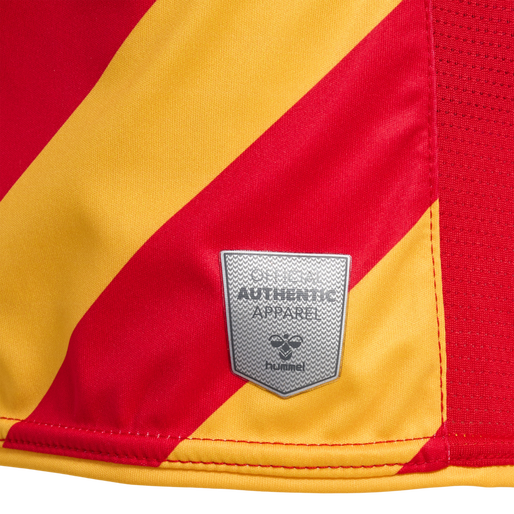 hmlCSC 19/20 KIDS HOME JERSEY LS, TRUE RED/SPORTS YELLOW W/SPONS, packshot