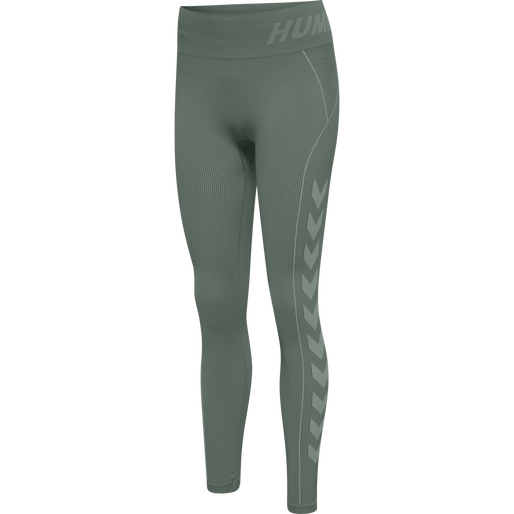 hmlTE CHRISTEL SEAMLESS MW TIGHTS, LILY PAD/ LAUREL WREATH MELANGE, packshot
