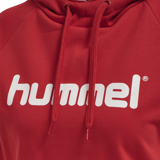 HUMMEL GO COTTON LOGO HOODIE WOMAN, TRUE RED, packshot