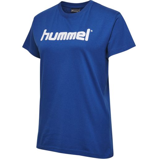HUMMEL GO COTTON LOGO T-SHIRT WOMAN S/S, TRUE BLUE, packshot