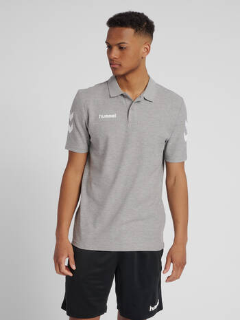 HUMMEL GO COTTON POLO, GREY MELANGE, model