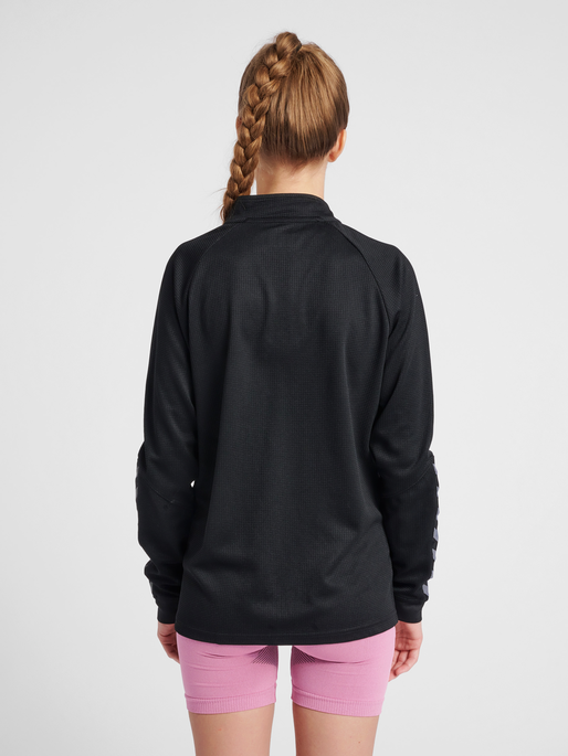 hmlAUTHENTIC HALF ZIP SWEATSHIRT WO, BLACK/WHITE, model