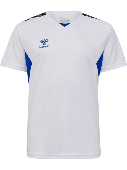 hmlAUTHENTIC PL JERSEY S/S KIDS, WHITE/TRUE BLUE, packshot