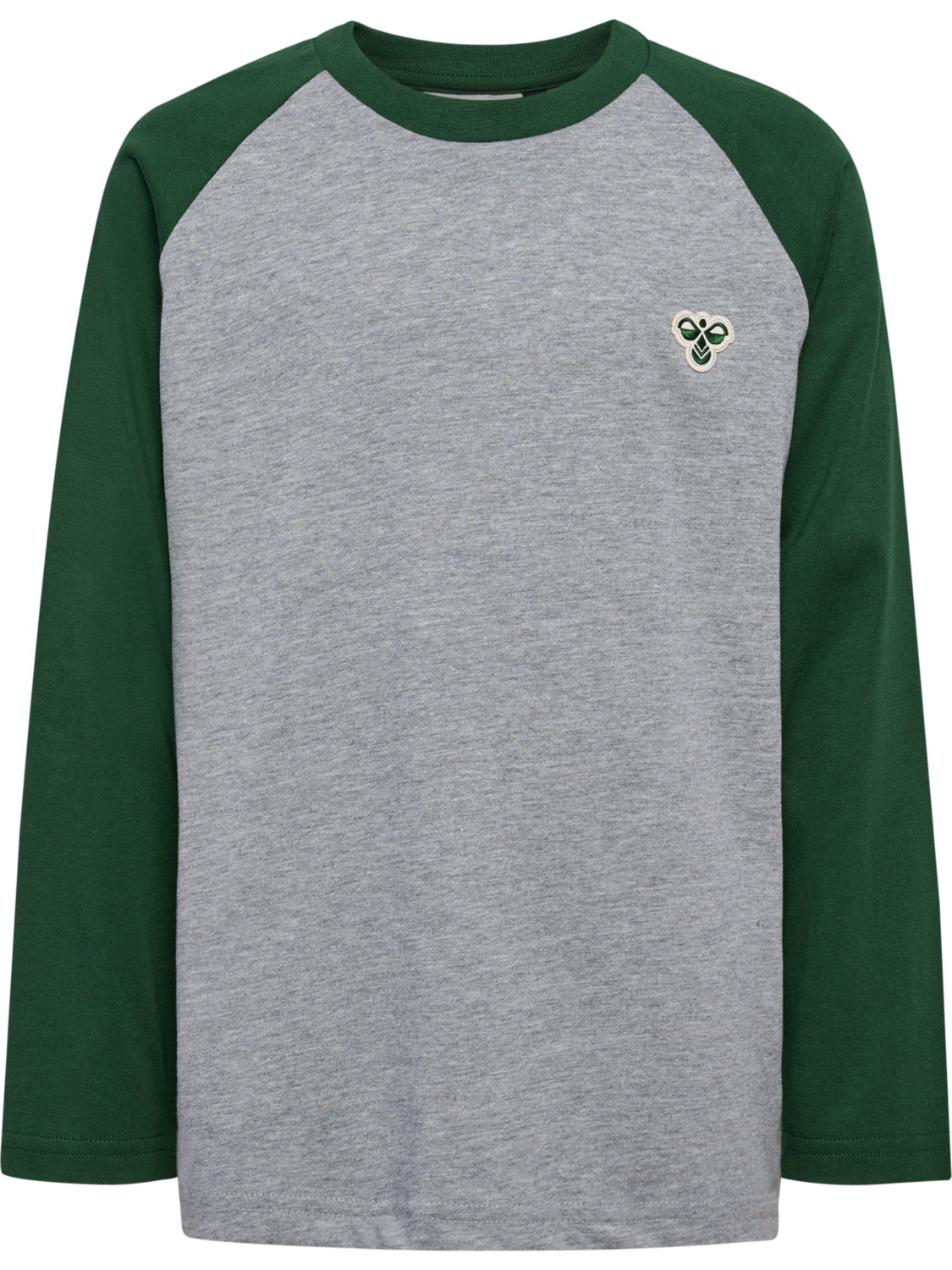 hmlJR RAGLAN LOOSE T-SHIRT L/S BEE, DARK GREEN, packshot