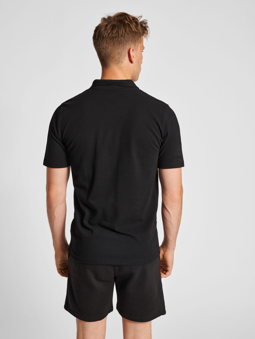 Black and red polo shorts best sale