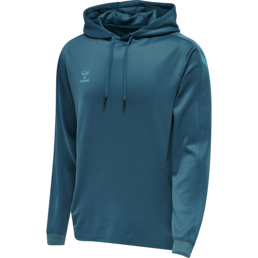 hmlCORE XK POLY SWEAT HOODIE, BLUE CORAL, packshot