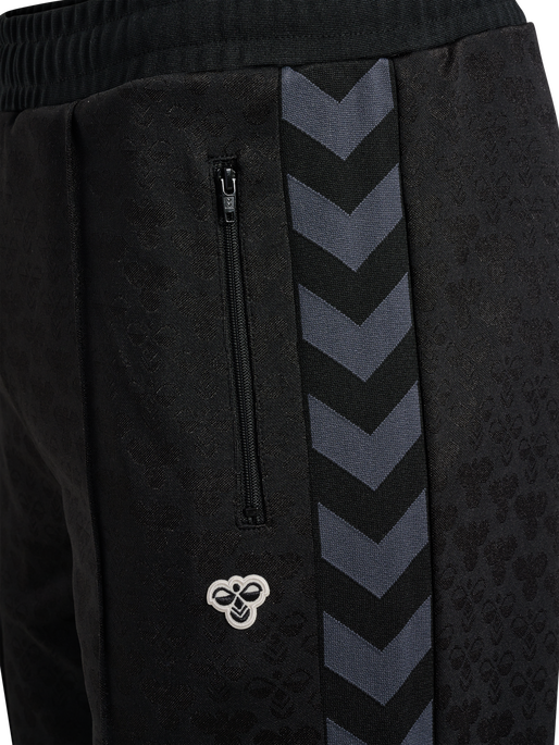 hmlARCHIVE REGULAR POLY PANTS AOP, BLACK/EBONY hmlARCHIVE REGULAR POLY PANTS AOP, BLACK/EBONY, packshot