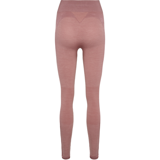 hmlCLEA SEAMLESS MID WAIST TIGHTS, WOODROSE/ROSE TAUPE MELANGE, packshot
