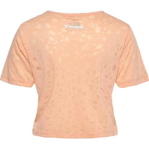 hmlMT IRIS BURNOUT CROP T-SHIRT, ALMOST APRICOT, packshot