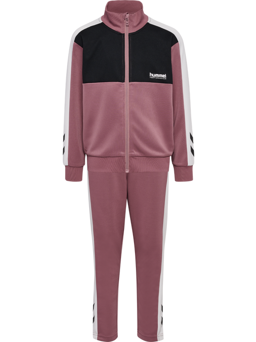 hmlJR COLORBLOCK TRACKSUIT, WISTFUL MAUVE hmlJR COLORBLOCK TRACKSUIT, WISTFUL MAUVE, packshot