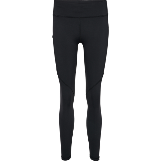 WOMEN HW LONG TIGHTS, BLACK, packshot