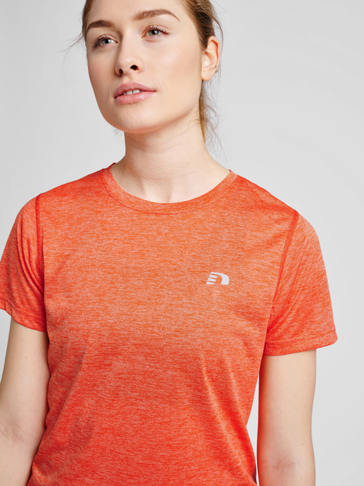 WOMEN STATEMENT T-SHIRT S/S, SPICY ORANGE MELANGE, model