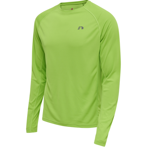 MEN CORE RUNNING T-SHIRT L/S, GREEN FLASH, packshot