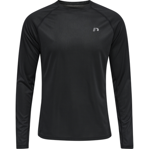 MEN CORE RUNNING T-SHIRT L/S, BLACK, packshot