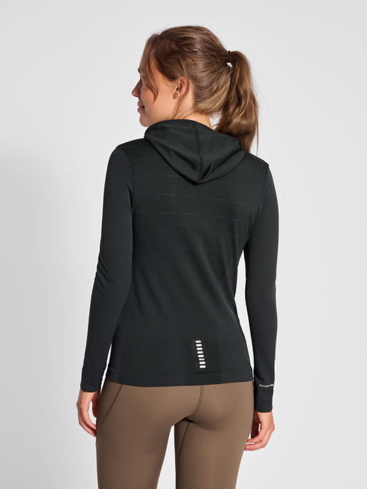 nwlCAMBRIGDE SEAMLESS HOODIE female, BLACK, model