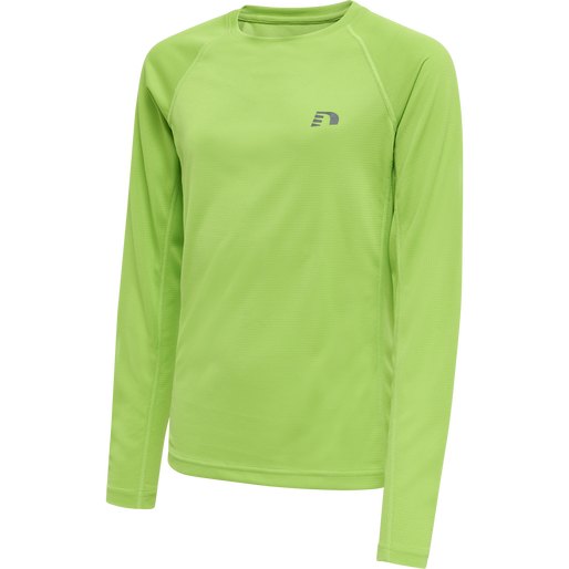 KIDS CORE RUNNING T-SHIRT L/S, GREEN FLASH, packshot