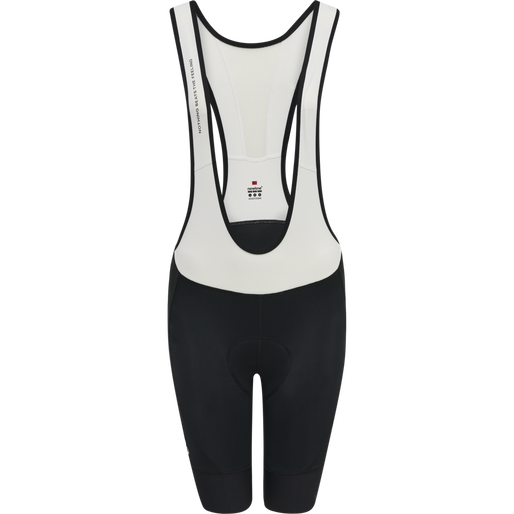WOMENS CORE BIKE PANEL BIB SHORTS, BLACK/WHITE, packshot