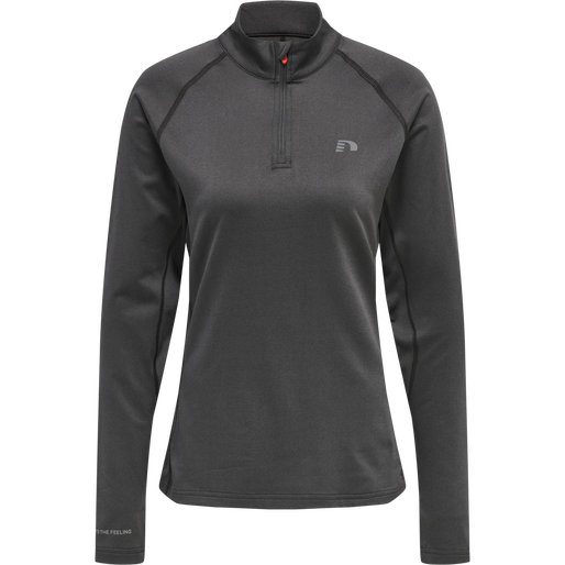 WOMEN 1/2 ZIP L/S, FORGED IRON MELANGE, packshot