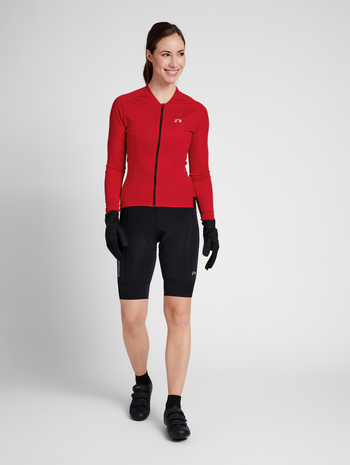 WOMENS CORE BIKE L/S JERSEY, TANGO RED, model