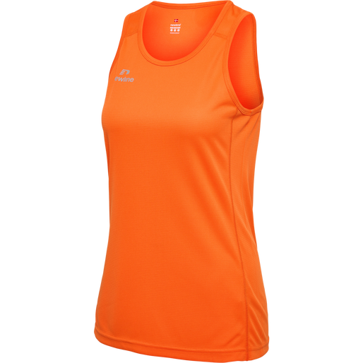 WOMEN'S ATHLETIC RUNNING SINGLET, ORANGE TIGER, packshot