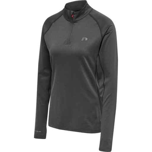 WOMEN 1/2 ZIP L/S, FORGED IRON MELANGE, packshot