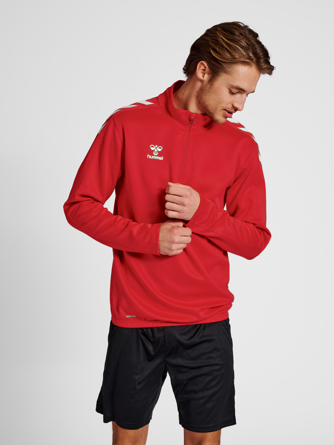 hummel CORE XK HALF ZIP POLY SWEAT - TRUE RED | hummelsport.de